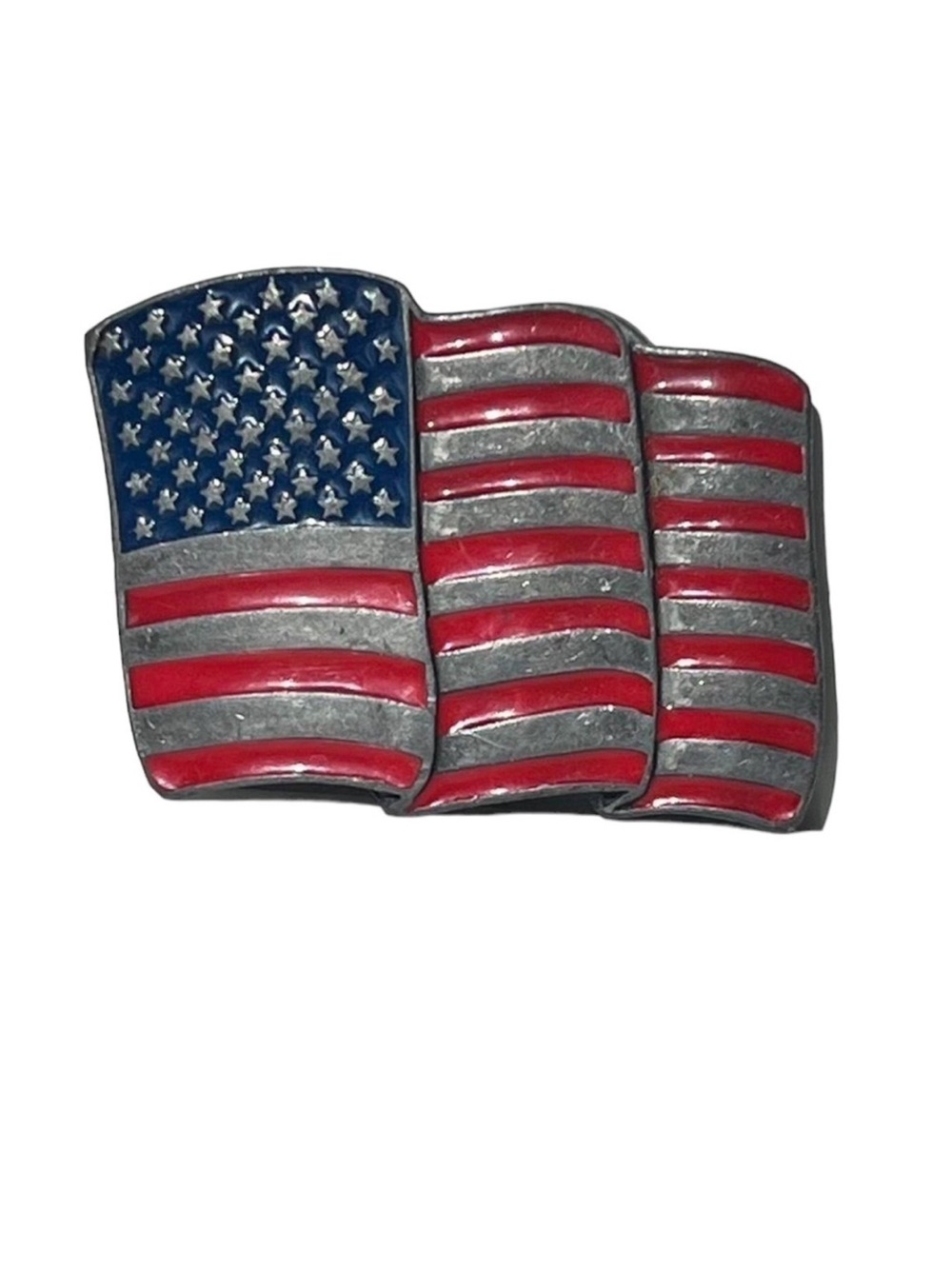 Vintage Belt Buckle American Flag 1990s Patriotic Western Streetwear